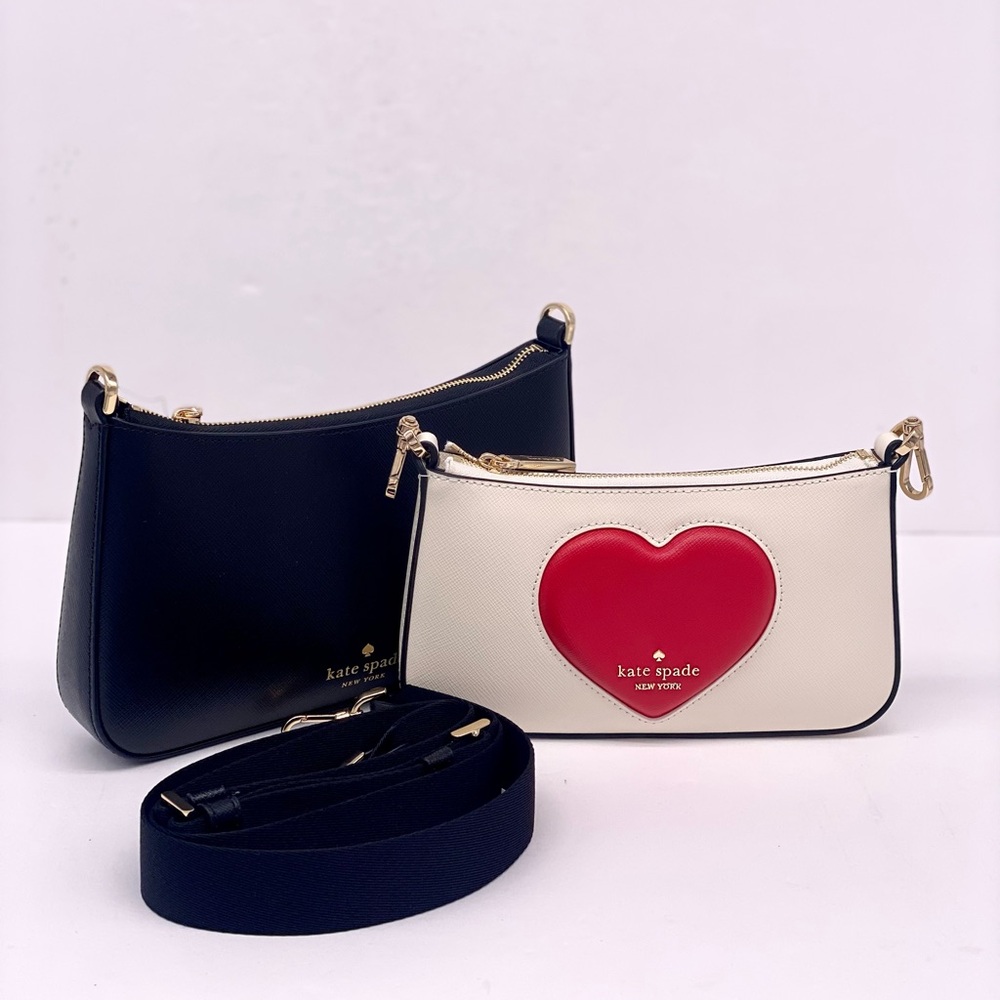 Kate Spade Duet Puffy Heart Crossbody, Meringue Multi NWT - Picture 12 of 16
